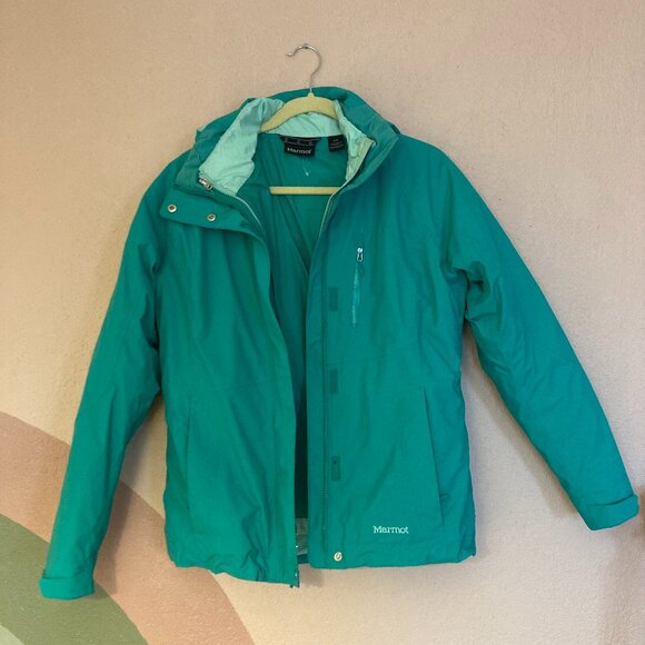 Marmot GORE-TEX Minimalist Component 3-in-1 Jacket - Teal/Green Size Medium - Picture 1 of 7